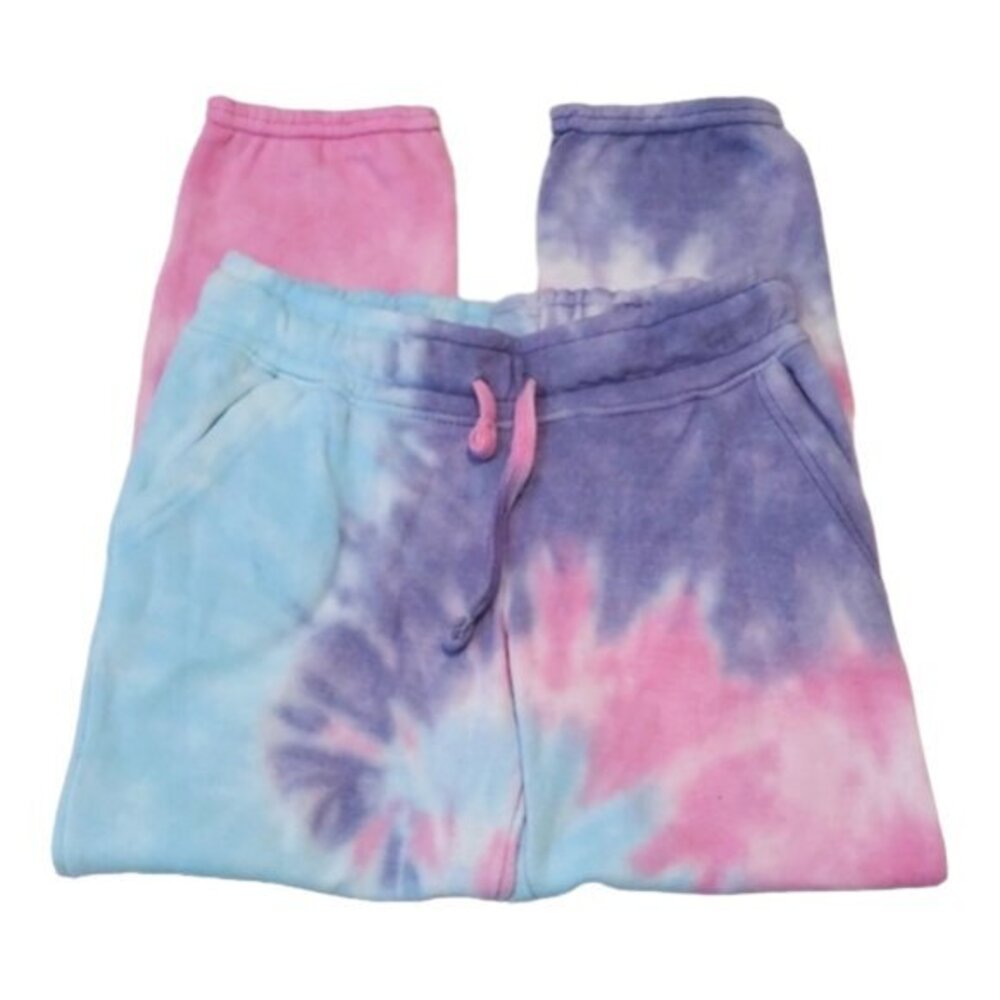 Girl's Dreamsicle White Tie Dye Pink Purple Blue Sweatpants Size Med NWT #C20